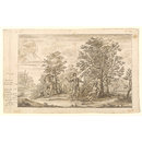 Drawing - The Redcross Knight and Duessa retire under two Enchanted Trees.