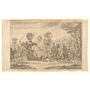 Drawing - Prides Procession with Idleness, Gluttony, Letchery, Avarice, Envy and Wrath, drove by Satan