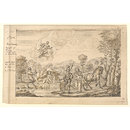 Drawing - Guyon gives the Child to Old Palmer; A Nymph of Diana's chang'd into a fountain