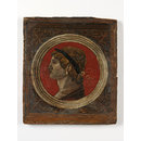 Tempera painting - Laureated bust of a Roman Emperor facing left