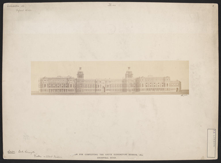 Early photograph of a model for the V&A buildings
