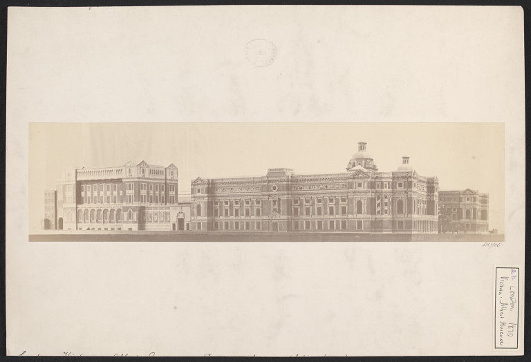 Early photograph of a model of the V&A