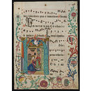 Leaf from an Antiphoner with historiated initial H (Manuscript)