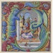 Manuscript - Initial B, with David playing the lute