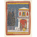 Painting - Krishna and a lady in a pavilion.