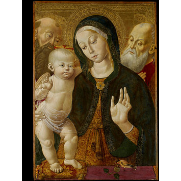 Oil painting and frame - The Virgin and Child with Two Saints