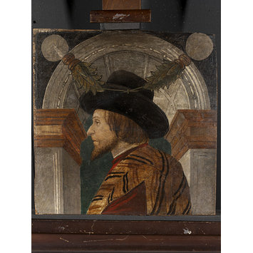 Tempera on spruce - Male Profile Bust Tempera on spruce - Male Profile Bust