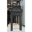 Doorway surmounted by a figure of St.George and craved with a relief of the Resurrection. (Architecture doorway) Doorway surmounted by a figure of St.George and craved with a relief of the Resurrection. (Architecture doorway)
