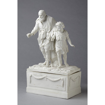 Figure group - The blind Belisarius led by a boy over a serpent Figure group - The blind Belisarius led by a boy over a serpent