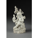 Figure group - Cupid seated with a falcon
