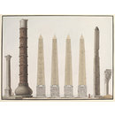 An illustration showing the ancient columns and the Egyptian oblelisk (Watercolour)