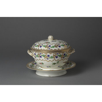 Sugar basin with cover and stand