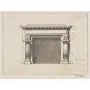 Design for a fireplace with lion masks (Design)