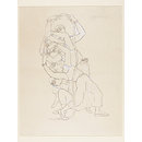 Design - A group of female dancers. Design for costumes and choreography for the ballet Les Noces