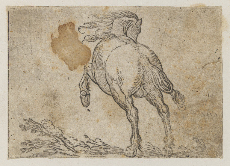 Early print of a horse