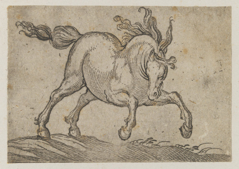 Early print of a horse