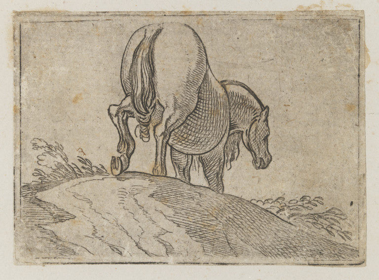 Early print of a horse