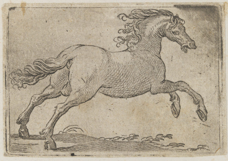 Early print of a horse