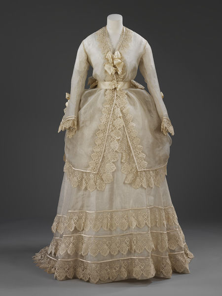 Wedding dress 1874 England Clevedon Somerset the VA Museum