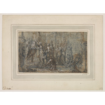 Drawing - Visit of the Queen of Sheba to Solomon Drawing - Visit of the Queen of Sheba to Solomon