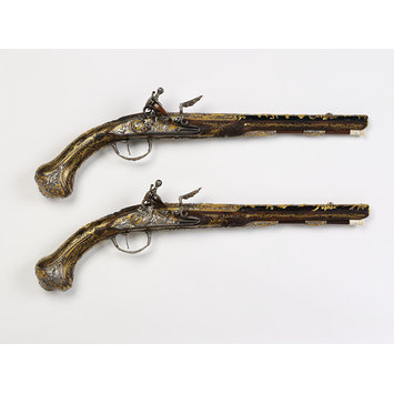 Pair of flintlock pistols