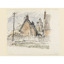 Thatching at Cavendish; Recording Britain (Watercolour)