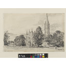 Drawing - Salisbury Cathedral, from the south-west
