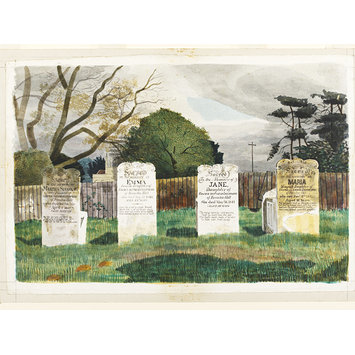 Watercolour - The Livermore Tombs, Barnston, Essex; Recording Britain Collection