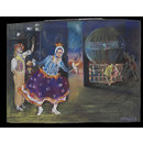 Sedov and Zoubarov about to perform their comedic balloon aerialist act with the Moscow State Circus, UK tour, 1998-2000 (Painting)