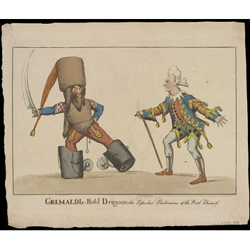 Print - Grimaldi's Bold Dragoon in the Popular Pantomime of the Red Dwarf Print - Grimaldi's Bold Dragoon in the Popular Pantomime of the Red Dwarf