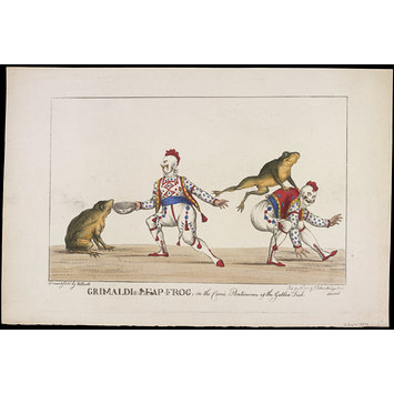Print - Grimaldi's Leap Frog in the Comic Pantomime of the Golden Fish Print - Grimaldi's Leap Frog in the Comic Pantomime of the Golden Fish