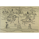 Korean Horseback Acrobats (Woodblock print)