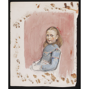 Watercolour - A Young Girl Seated, [perhaps Annie Susan, known as Poppie,  the daughter of the artist]