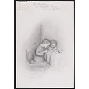 Drawing - Two children seated at a table Drawing - Two children seated at a table