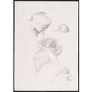 Sketch for the painting 'Up to her lips the rosy palms she raises' (Drawing) Sketch for the painting 'Up to her lips the rosy palms she raises' (Drawing)