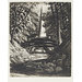 Watercolour - A country road leading towards a church
