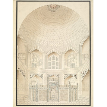 Architectural drawing - Six drawings of the Mughal architecture at Agra and Delhi. Architectural drawing - Six drawings of the Mughal architecture at Agra and Delhi.