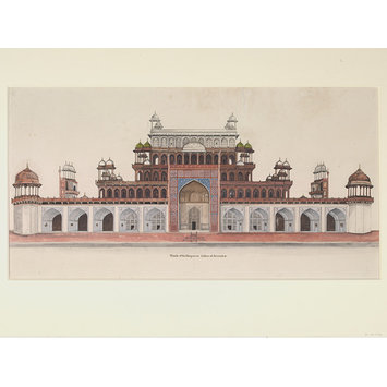 Drawing - Fifteen drawings of Mughal architecture and ornamental detail on Mughal monuments at Agra. Drawing - Fifteen drawings of Mughal architecture and ornamental detail on Mughal monuments at Agra.