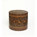 Nest of six cylindrical boxes and covers and one tray