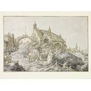 An imaginary composition: a village street leading past a church (Drawing)
