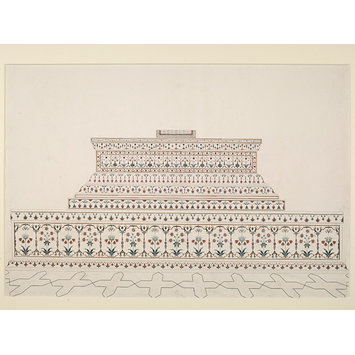 Architectural drawing - The cenotaph of Shah Jahan in the Taj Mahal, Agra Architectural drawing - The cenotaph of Shah Jahan in the Taj Mahal, Agra