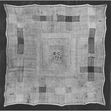 Embroidered linen sampler