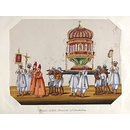 One of twenty mica paintings depicting Hindu deities and festival processions with decorated cars. (Painting)