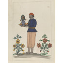 One of seven drawings of people and occupations and a lion. (Painting)