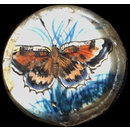 One of twenty-six ivory buttons painted with butterflies. (Button)