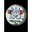 One of twenty-six ivory buttons painted with butterflies. (Button)
