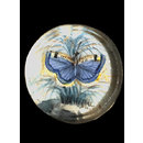 One of twenty-six ivory buttons painted with butterflies. (Button)