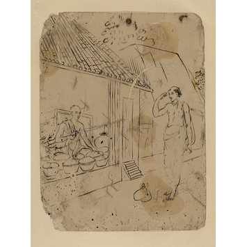 Painting - One of forty-five drawings of Muharram scenes, occupations, festivals and ceremonies.