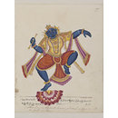 Krishna Holding a Flute and Dancing on a Lotus (Painting)