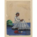 One of four costume cards and seven mica overlays. (Painting)